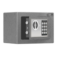 Сейф DELI "ET511" электронный замок + ключ, 230х170х170 мм, 2,8 кг, серый