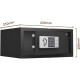 Сейф DELI "ET522" электронный замок + ключ, 430х350х200 мм, 8 кг, черный