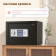 Сейф DELI "ET523" электронный замок + ключ, 300х380х300 мм, 9 кг, черный