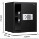 Сейф DELI "ET524" электронный замок + ключ, 350х330х400 мм, 10,6 кг, черный