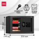 Сейф DELI "ET530" электронный замок + ключ, 350х250х250 мм, 5,3 кг, черный