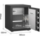 Сейф DELI "ET571" электронный замок + ключ, 380х320х450 мм, 19,6 кг, черный