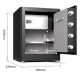 Сейф DELI "ET595" биометрический + электронный замок+ключ, 380х320х450 мм, 18,3 кг, черный