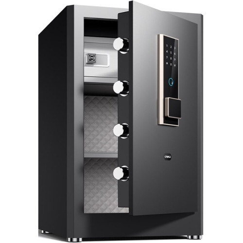 Сейф DELI "ET596" биометрический + электронный замок+ключ, 380х360х600 мм, 23,3 кг, черный Сейф DELI "ET596" биометрический + электронный замок+ключ, 380х360х600 мм, 23,3 кг, черный