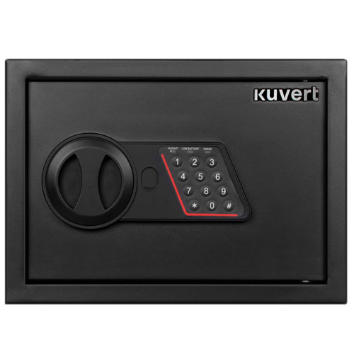 Сейф KUVERT "20ELB" электронный замок + ключ, 310х200х200 мм, 4 кг, черный