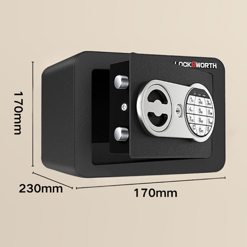 Сейф LockSworth электронный замок + ключ, 170х230х170 мм, 2 кг, черный Сейф LockSworth электронный замок + ключ, 170х230х170 мм, 2 кг, черный