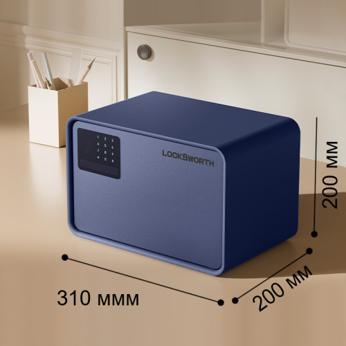 Сейф LockSworth электронный замок + ключ, 200х310х200 мм, 4 кг, синий Сейф LockSworth электронный замок + ключ, 200х310х200 мм, 4 кг, синий