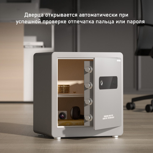 Сейф мебельный DELI "AE100" биометрический + электронный замок, 400х300х310 мм, 14 кг, серый Сейф мебельный DELI "AE100" биометрический + электронный замок, 400х300х310 мм, 14 кг, серый