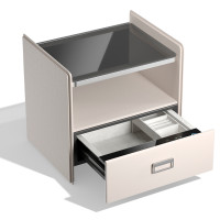 Сейф мебельный DELI "AE300" биометрический + электрон.замок + ключ, 520х425х490 мм, 25,7 кг, белый0