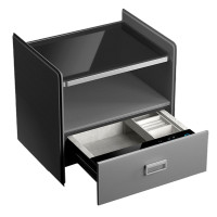 Сейф мебельный DELI "AE300" биометрический + электрон.замок + ключ, 520х425х490 мм, 25,7 кг, серый