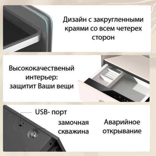 Сейф мебельный DELI "AE300" биометрический + электрон.замок + ключ, 520х425х490 мм, 25,7 кг, серый Сейф мебельный DELI "AE300" биометрический + электрон.замок + ключ, 520х425х490 мм, 25,7 кг, серый