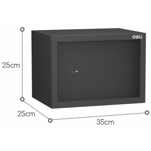 Сейф мебельный DELI "ET562" ключевой замок, 350х250х250 мм, 7,7 кг, черный Сейф мебельный DELI "ET562" ключевой замок, 350х250х250 мм, 7,7 кг, черный
