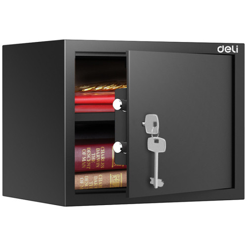 Сейф мебельный DELI "ET563" ключевой замок, 380х300х300 мм, 10,5 кг, черный Сейф мебельный DELI "ET563" ключевой замок, 380х300х300 мм, 10,5 кг, черный