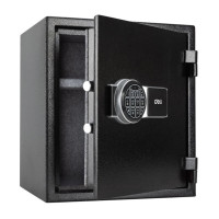 Сейф огнестойкий DELI "ET587" электронный замок + ключ, 380х300х420 мм, 22,9 кг, черный