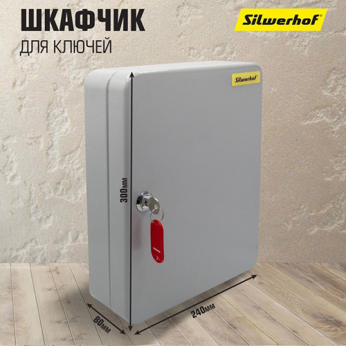 Шкафчик Silwerhof на 90 ключей, 300x240x80 мм, серебристый Шкафчик Silwerhof на 90 ключей, 300x240x80 мм, серебристый