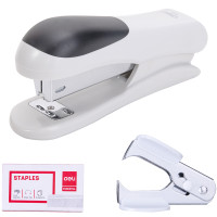 Степлер DELI "0355" до 20 листов + скобы + антистеплер в наборе,  ассорти