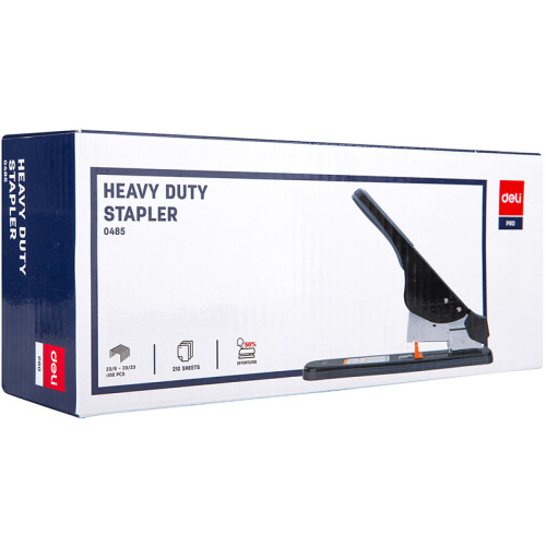 Степлер мощный DELI до 210 листов (скобы №23/6 - 23/23  ) черный 