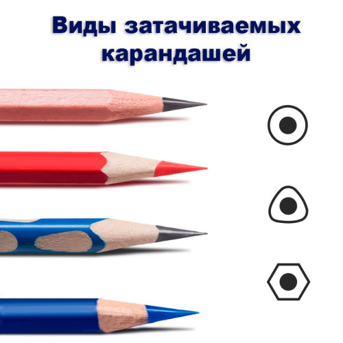 Точилка DELI "71162" механическая, 1 отверстие, с контейнером, синяя 