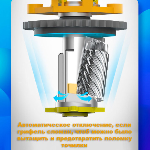 Точилка DELI "71162" механическая, 1 отверстие, с контейнером, синяя 