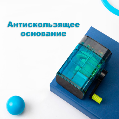 Точилка DELI "71162" механическая, 1 отверстие, с контейнером, синяя 