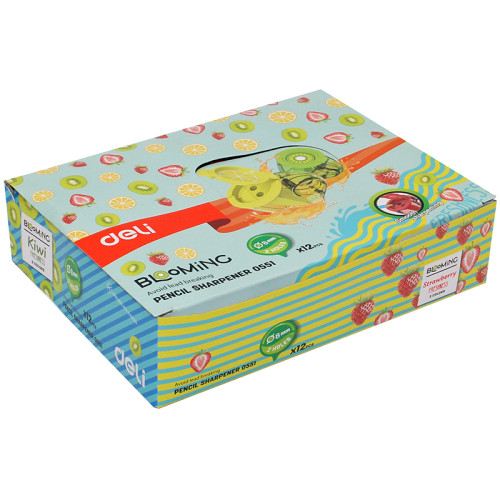 Точилка DELI "Blooming" Cup пластиковая, 2 отверстия, с контейнером, ассорти
