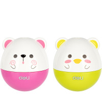 Точилка DELI "Magic Zoo" неваляшка, пластиковая, 1 отверстие, с контейнером, ассорти