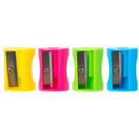 Точилка DELI "Neon" 0531, пластиковая, 1 отверстие, ассорти