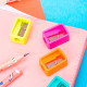 Точилка DELI "Neon", пластиковая, 1 лезвие, ассорти