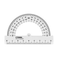 Транспортир Стамм (180 градусов, 8 см), прозрачный