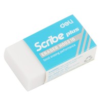 Ластик DELI "Scribe", белый (40х22х12 мм)