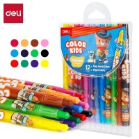 Мелки восковые Deli "Color Kids", с поворотным механизмом, 12 цветов, блистер