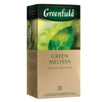 Чай Greenfield Green Melissa зеленый с мятой и мелиссой, 25 пакетиков