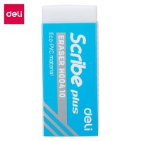 Ластик DELI "Scribe Plus", белый (60х24х12 мм)