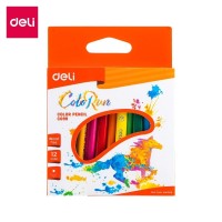 Карандаши цветные Deli  "ColoRun", короткие, 12 цветов, картон