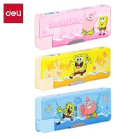 Пенал 2-х сторонний Deli "SpongeBob" + точилка, 235х80х30 мм, пластик, ассорти