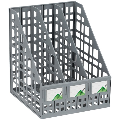 Лоток вертикальный СТАММ, 3 отделения, серый