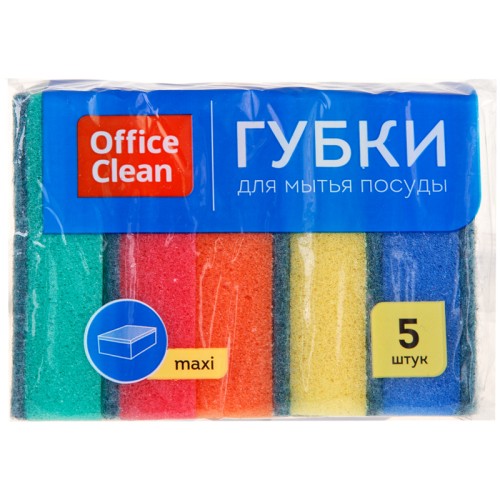 Губка для мытья посуды OfficeClean "Maxi", 5 штук