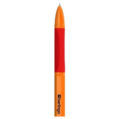 Ручка шариковая Berlingo "Tribase grip orange" 0,7 мм, грип, красная