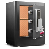 Сейф DELI "4115G" биометрический + электронный замок + ключ, 510х380х340 мм, 56 кг, черный