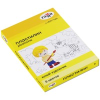 Пластилин Гамма "Юный художник" 8 цветов, 112 гр., со стеком, картон