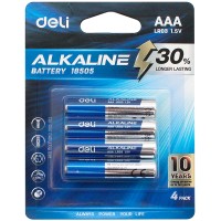 Батарейки DELI Alkaline, LR03, 1.5V, AAA, 4 штуки в блистере