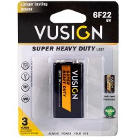 Батарейки DELI "VUSIGN" Super Heavy Duty, 6F22, 9V, крона, 1 штука в блистере