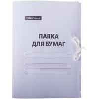 Папка с завязками OfficeSpace, А4 формат, мелованный картон, 300 гр, белая