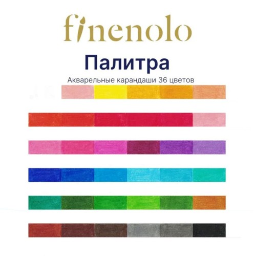 Карандаши акварельные Deli "Finenolo", 36 цветов, в метал. коробке