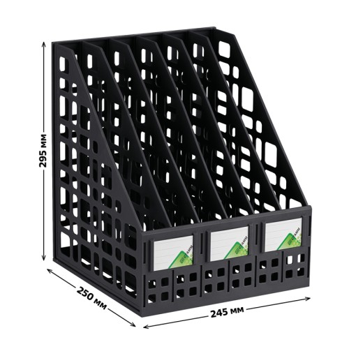 Лоток вертикальный СТАММ, 6 отделений, черный